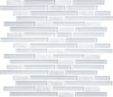 Norwegian Ice Random Strip Glass Quartz Blend Mosaic