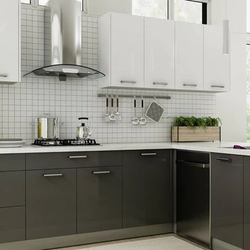 Kitchen Cabinet - Flat Panel Cabinet Sample Door - Delight Glossy Grey