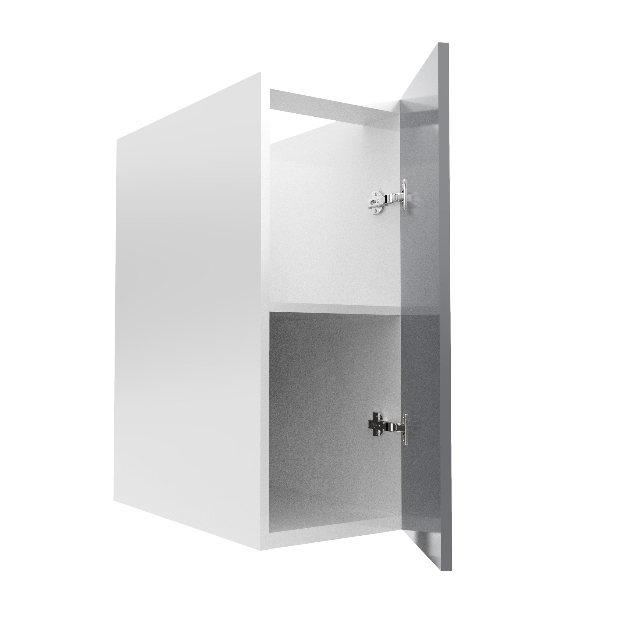 RTA - Glossy Grey - Full Height Single Door Base Cabinets | 12"W x 30"H x 23.8"D