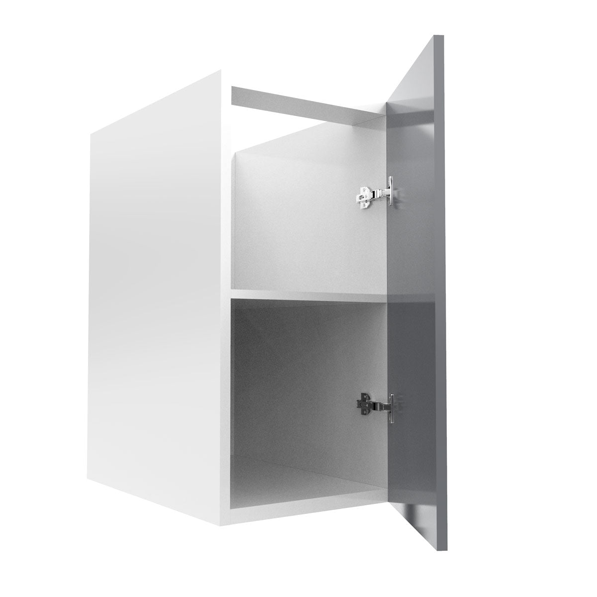 RTA - Glossy Grey - Full Height Single Door Base Cabinets | 15"W x 30"H x 23.8"D