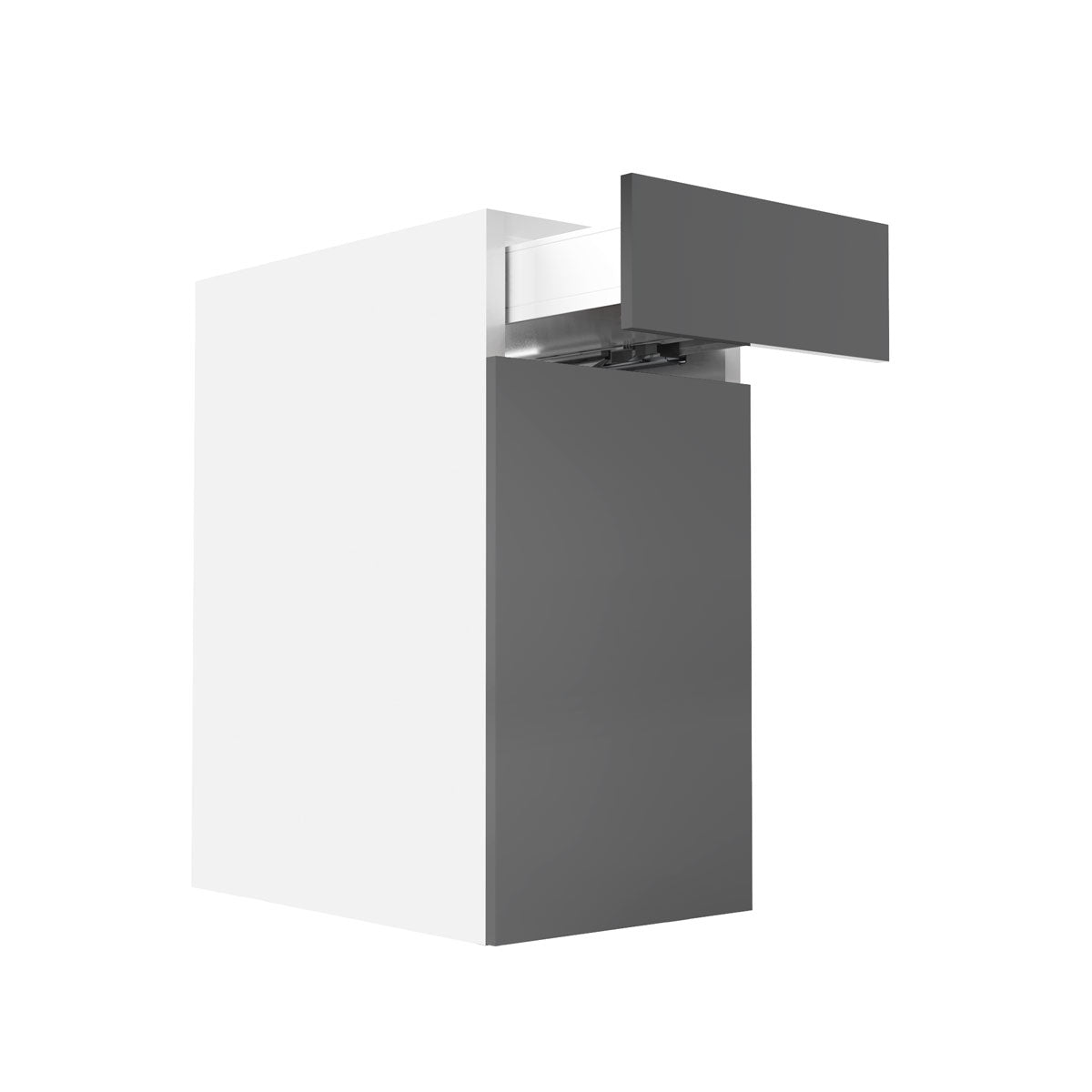 RTA - Glossy Grey - Single Door Base Cabinets | 15"W x 30"H x 23.8"D