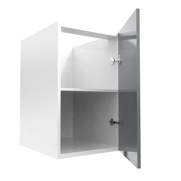 RTA - Glossy Grey - Vanity Base Full Single Door Cabinet | 18