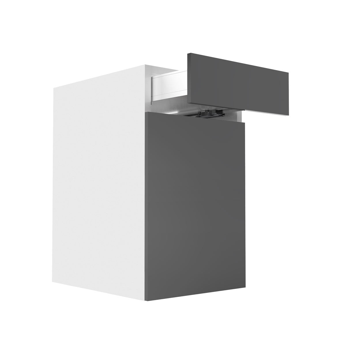 RTA - Glossy Grey - Single Door Base Cabinets | 18"W x 34.5"H x 24"D