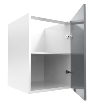RTA - Glossy Grey - Full Height Single Door Base Cabinets | 21"W x 34.5"H x 24"D