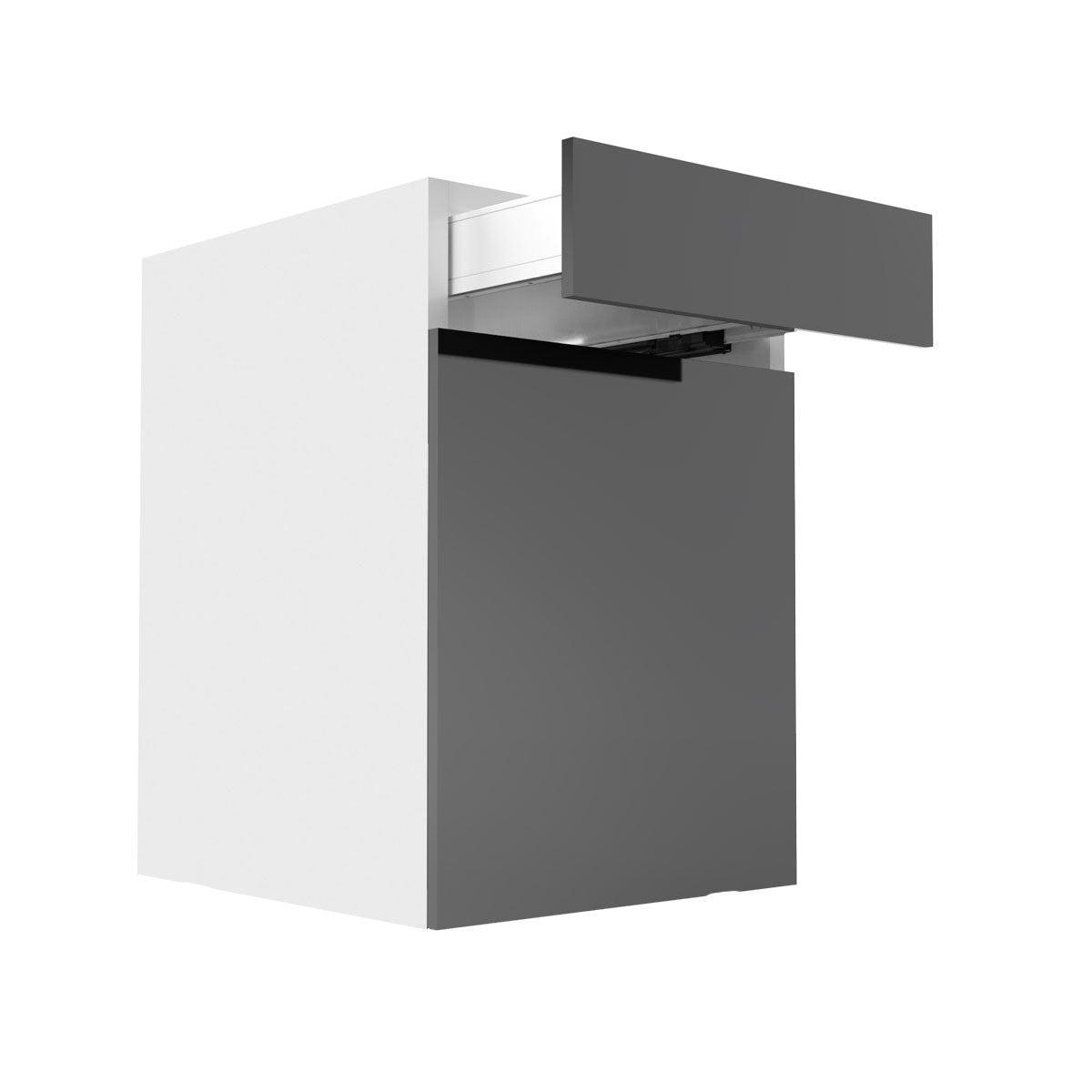RTA - Glossy Grey - Single Door Base Cabinets | 24"W x 30"H x 23.8"D