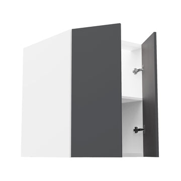 RTA - Glossy Grey - Full Height Double Door Base Cabinets | 24