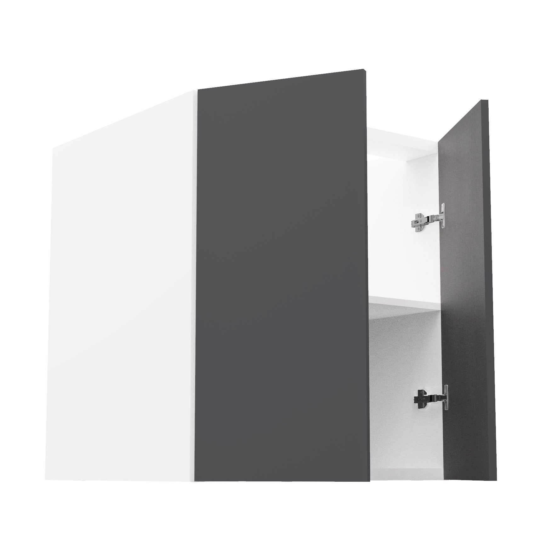 RTA - Glossy Grey - Full Height Double Door Base Cabinets | 27"W x 30"H x 23.8"D