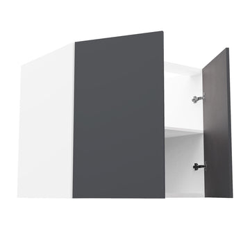 RTA - Glossy Grey - Vanity Base Full Double Door Cabinet | 36
