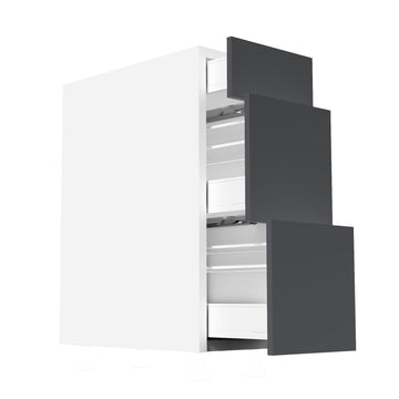 RTA - Glossy Grey - Three Drawer Base Cabinets | 12