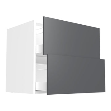 RTA - Glossy Grey - Two Drawer Base Cabinets | 33"W x 30"H x 23.8"D