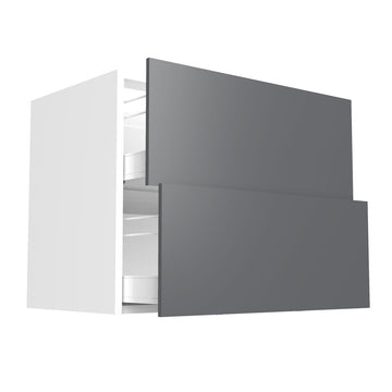 RTA - Glossy Grey - Two Drawer Base Cabinets | 36"W x 34.5"H x 24"D