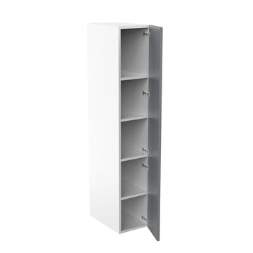 RTA - Glossy Grey - Single Door Tall Cabinets | 15"W x 84"H x 23.8"D
