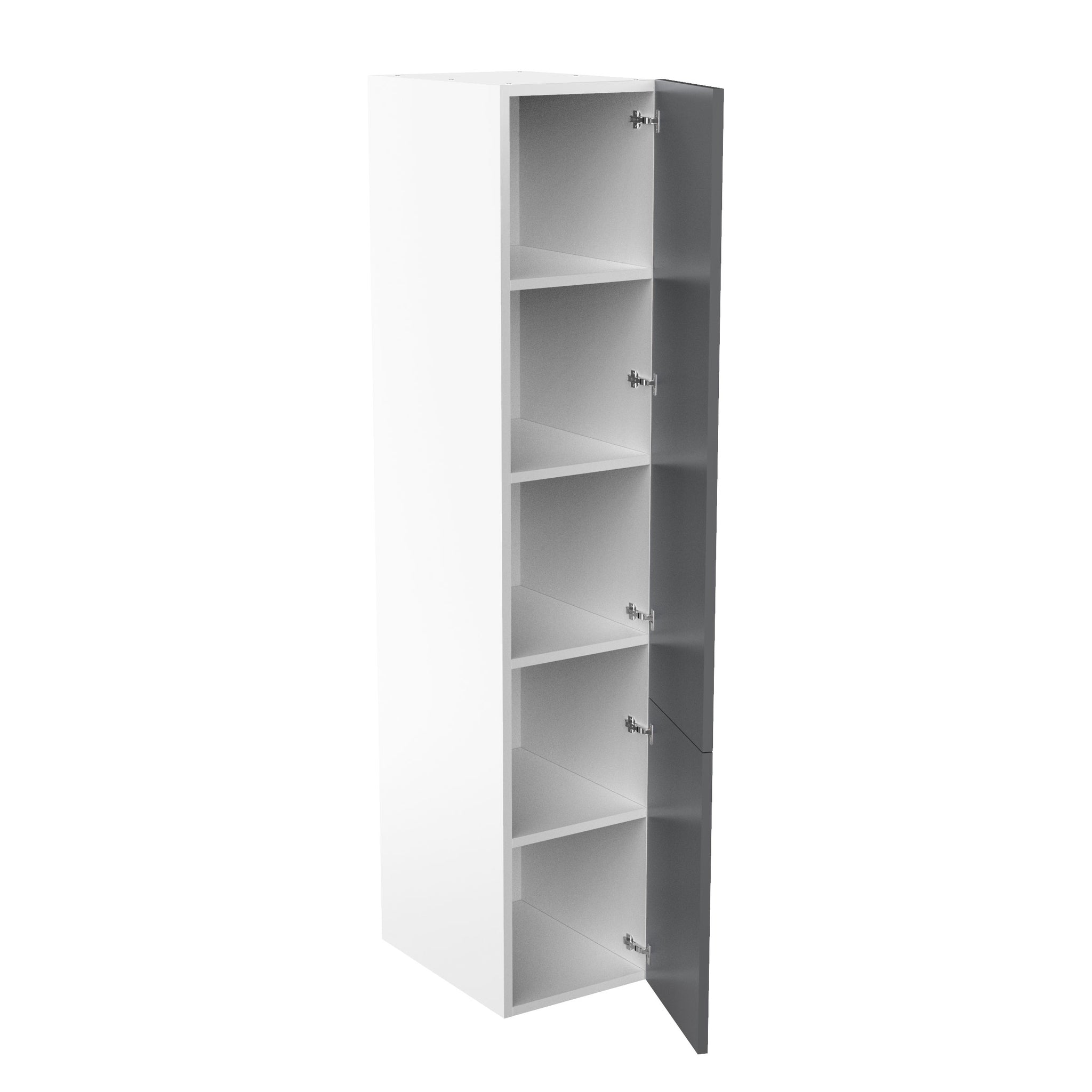 RTA - Glossy Grey - Single Door Tall Cabinets | 18"W x 90"H x 23.8"D
