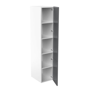 RTA - Glossy Grey - Single Door Tall Cabinets | 18"W x 90"H x 24"D