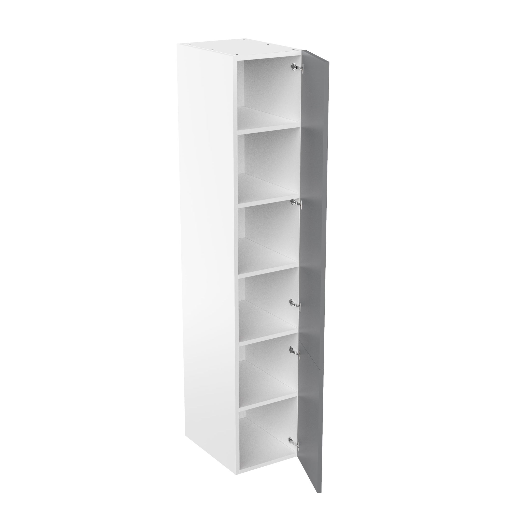RTA - Glossy Grey - Single Door Tall Cabinets | 18"W x 96"H x 24"D