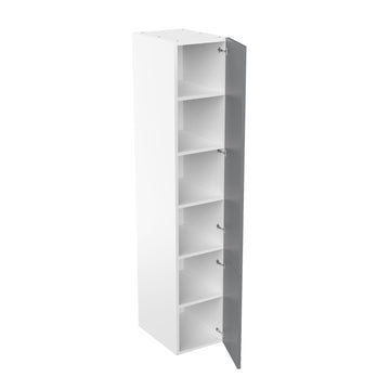 RTA - Glossy Grey - Single Door Tall Cabinets | 18"W x 96"H x 23.8"D