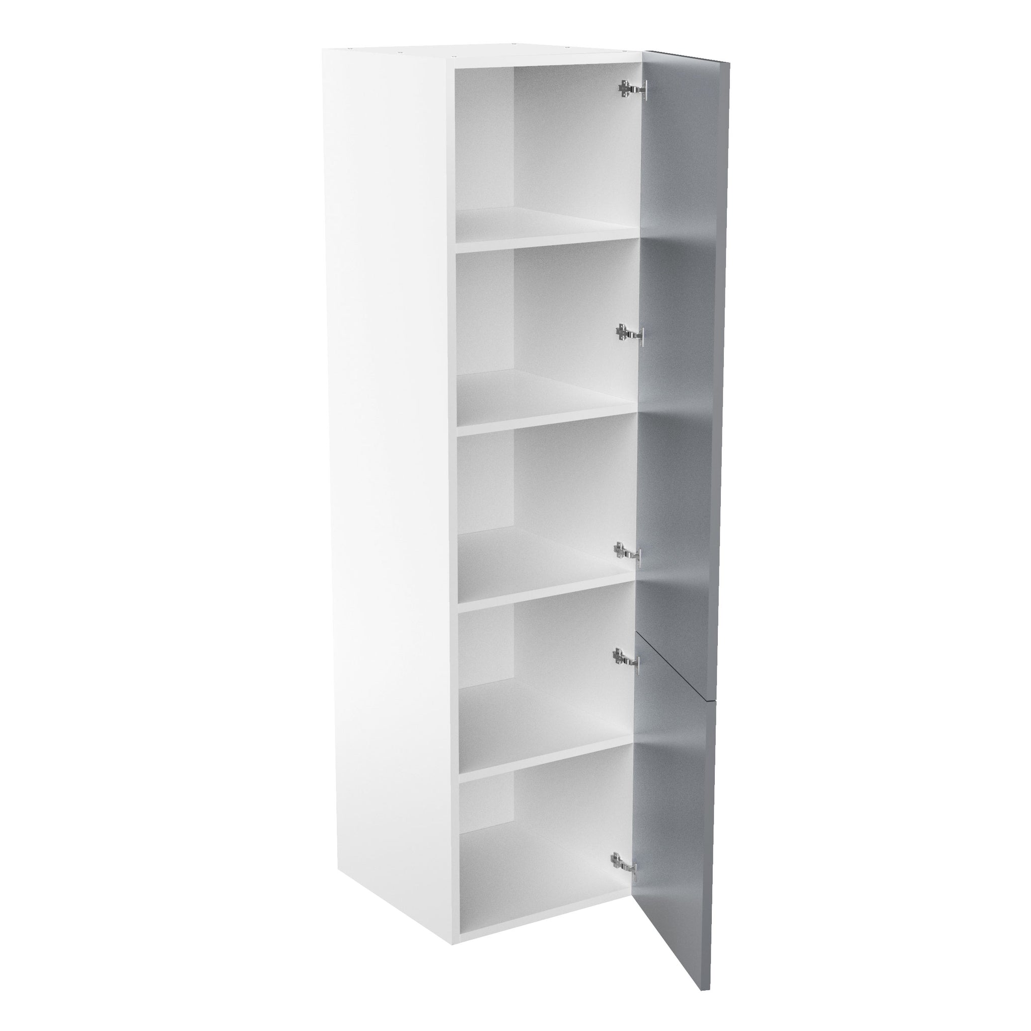 RTA - Glossy Grey - Single Door Tall Cabinets | 24"W x 90"H x 24"D