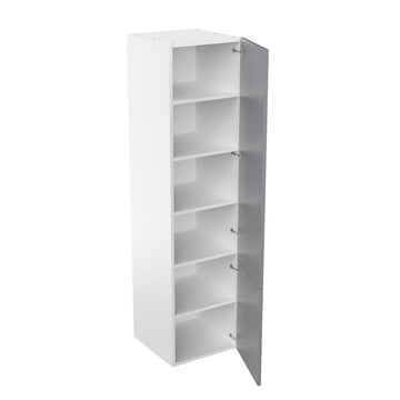 RTA - Glossy Grey - Single Door Tall Cabinets | 24"W x 96"H x 24"D