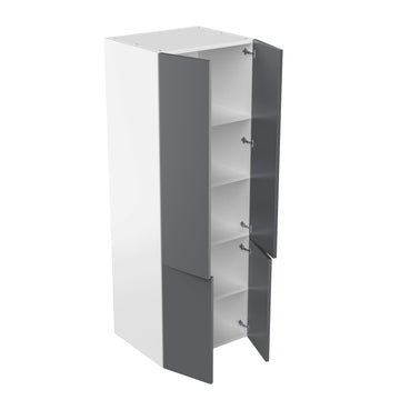 RTA - Glossy Grey - Double Door Tall Cabinets | 30"W x 84"H x 24"D