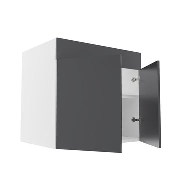 RTA - Glossy Grey - Sink Base Cabinets | 33"W x 34.5"H x 24"D