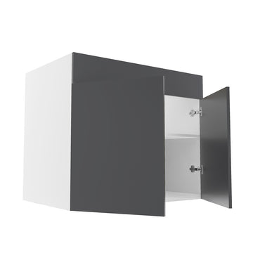 RTA - Glossy Grey - Sink Base Cabinets | 36"W x 34.5"H x 24"D