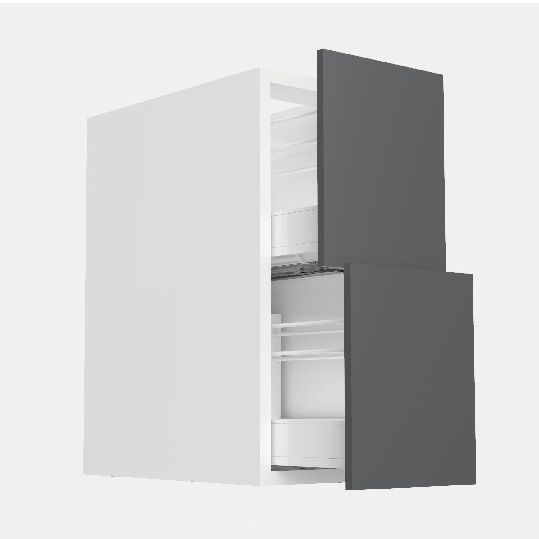 RTA - Glossy Grey - Floating Vanity Drawer Base Cabinet | 12"W x 34.5"H x 21"D