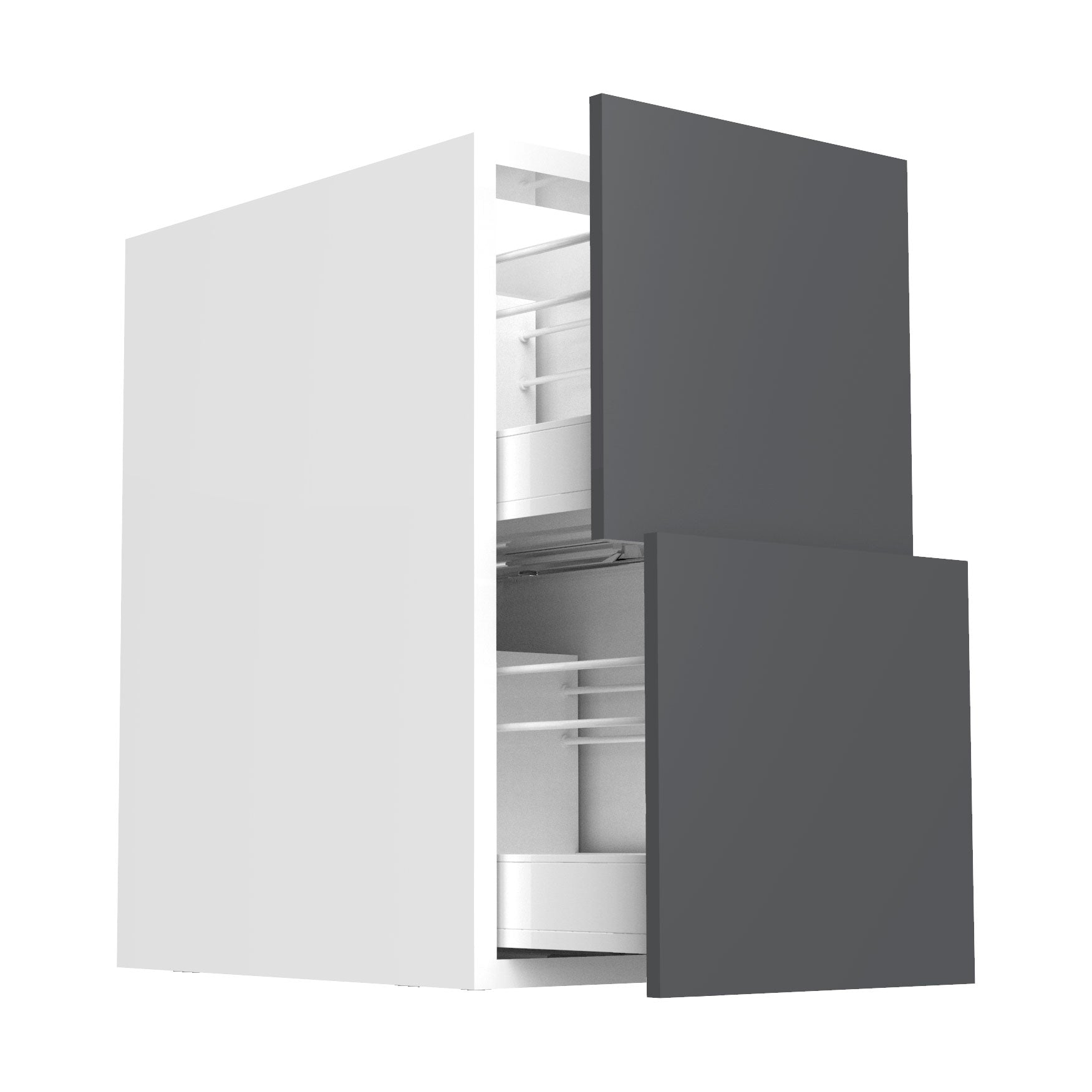 RTA - Glossy Grey - Floating Vanity Drawer Base Cabinet | 15"W x 30"H x 21"D
