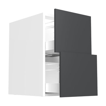 RTA - Glossy Grey - Floating Vanity Drawer Base Cabinet | 18"W x 30"H x 21"D