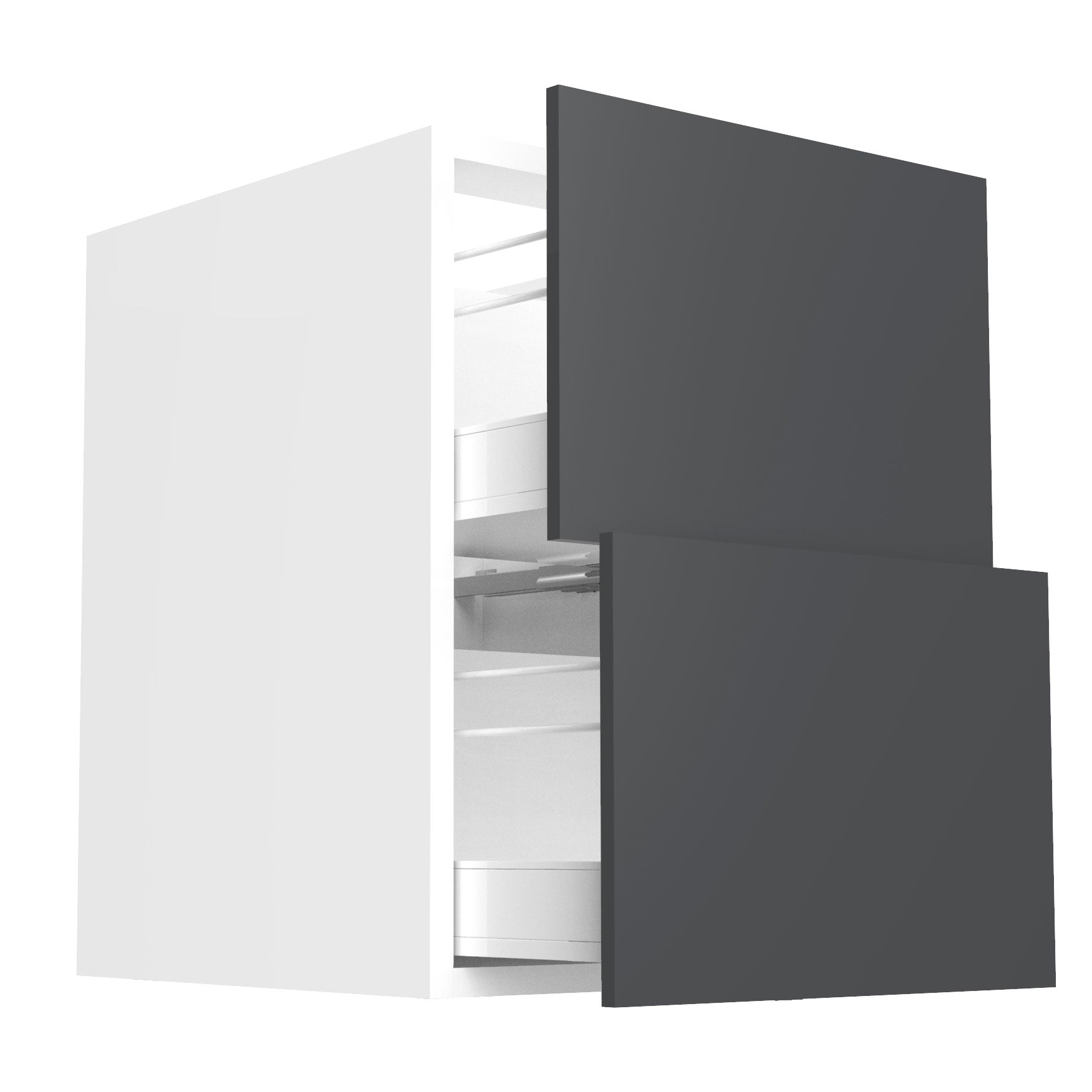 RTA - Glossy Grey - Floating Vanity Drawer Base Cabinet | 21"W x 30"H x 21"D