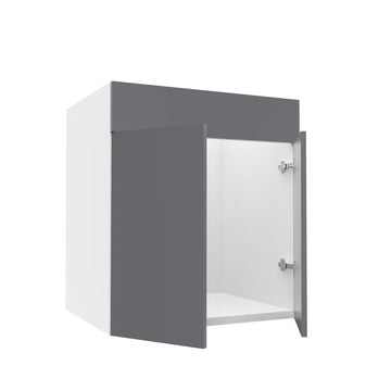 RTA - Glossy Grey - Sink Vanity Cabinets | 27"W x 30"H x 21"D