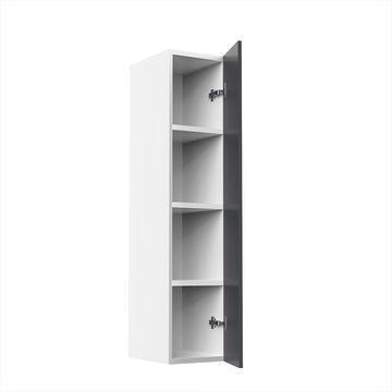 RTA - Glossy Grey - Single Door Wall Cabinets | 9"W x 42"H x 12"D