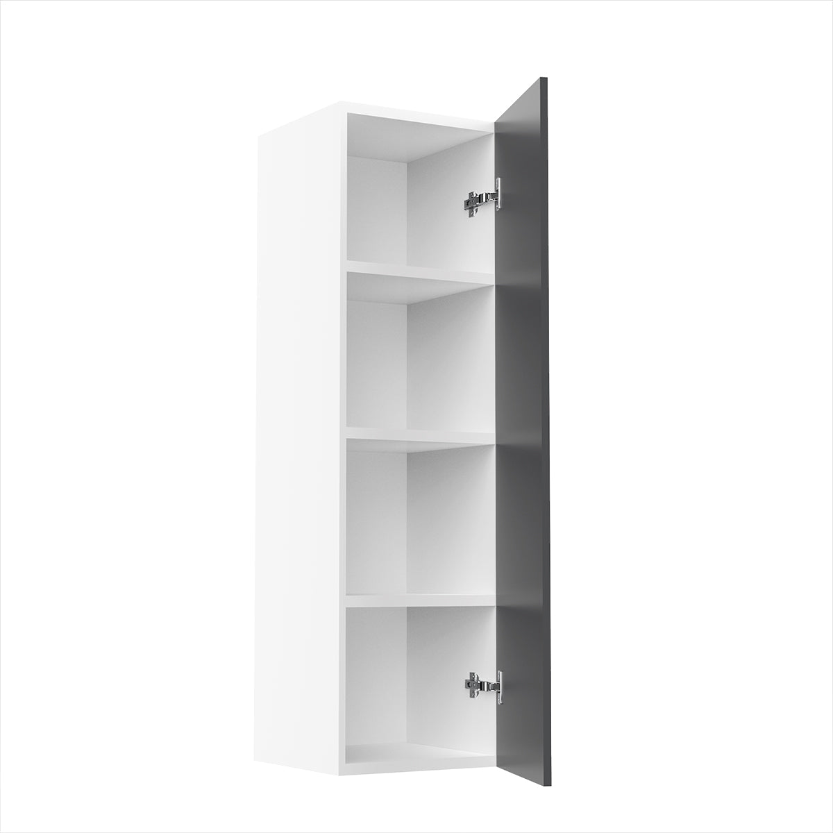 RTA - Glossy Grey - Single Door Wall Cabinets | 12"W x 42"H x 12"D