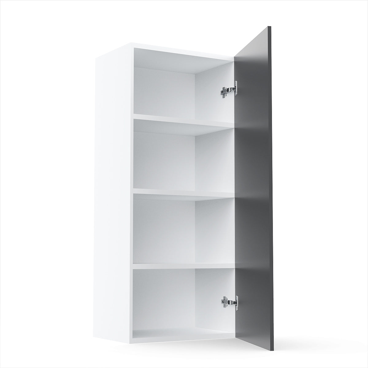 RTA - Glossy Grey - Single Door Wall Cabinets | 18"W x 42"H x 12"D