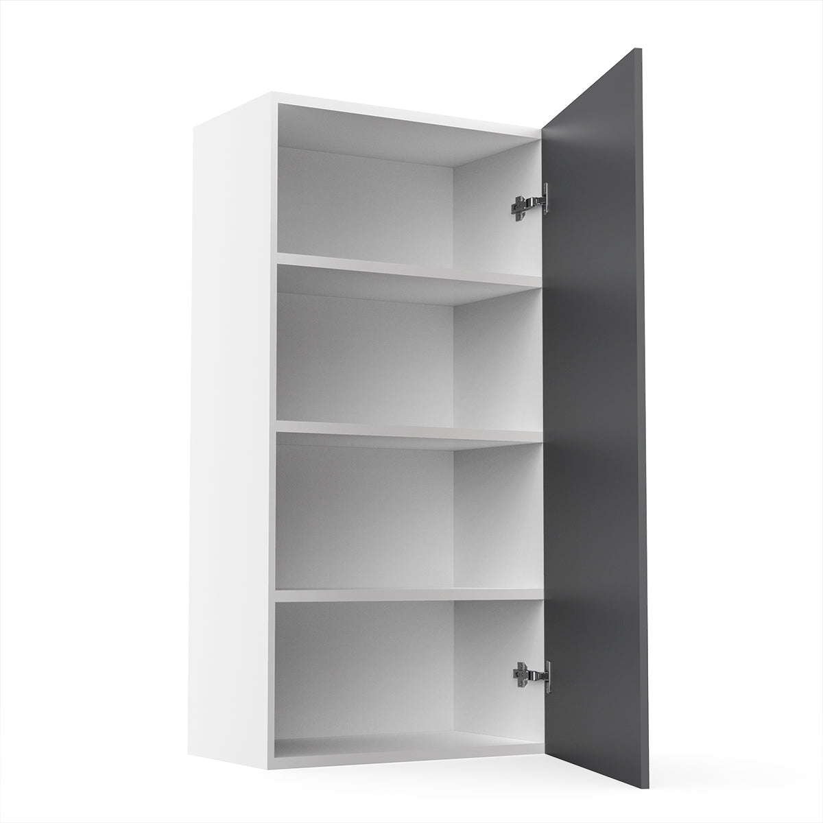 RTA - Glossy Grey - Single Door Wall Cabinets | 24"W x 42"H x 12"D