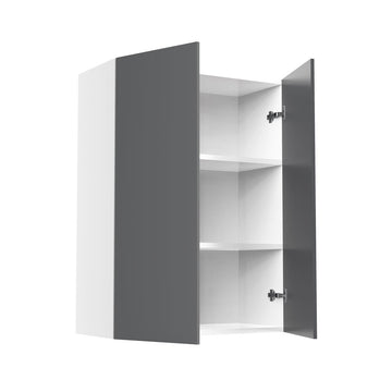 RTA - Glossy Grey - Double Door Wall Cabinet | 24