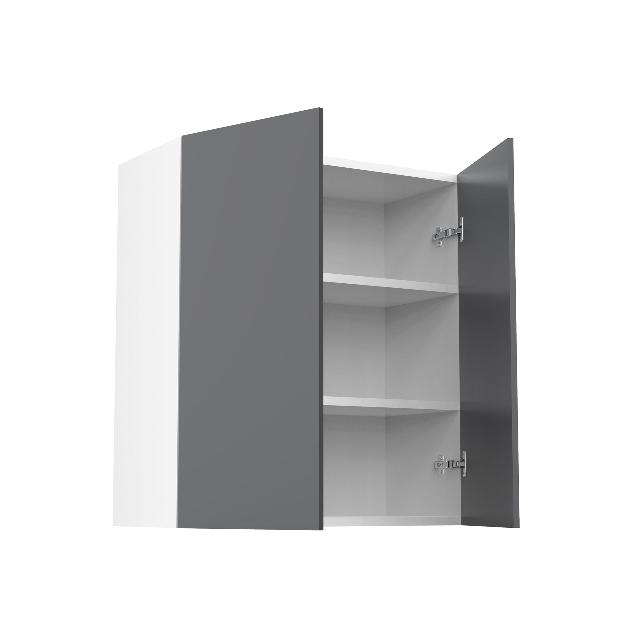 RTA - Glossy Grey - Double Door Wall Cabinets | 27"W x 30"H x 12"D
