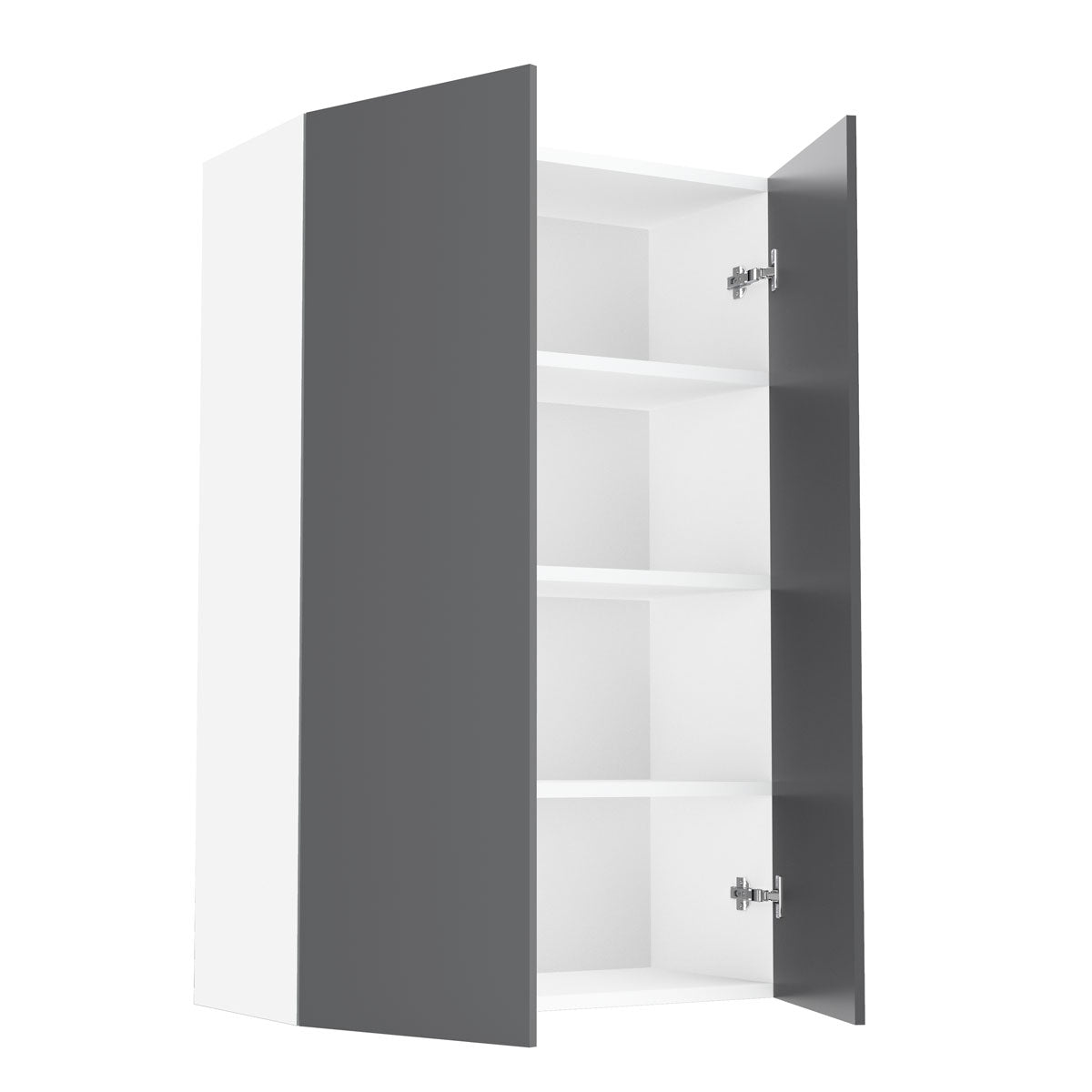 RTA - Glossy Grey - Double Door Wall Cabinets | 27"W x 42"H x 12"D