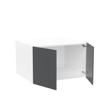 RTA - Glossy Grey - Double Door Refrigerator Wall Cabinets | 30