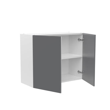 RTA - Glossy Grey - Double Door Wall Cabinets | 30