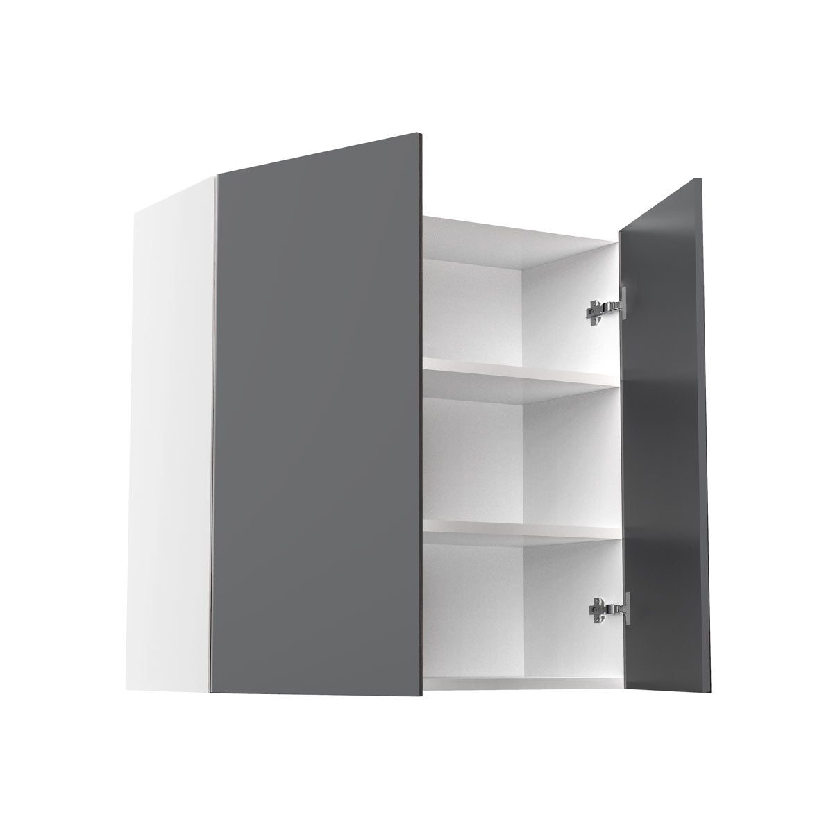 RTA - Glossy Grey - Double Door Wall Cabinets | 30"W x 30"H x 12"D
