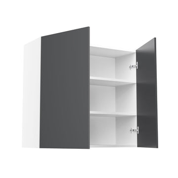 RTA - Glossy Grey - Double Door Wall Cabinets | 33"W x 30"H x 12"D