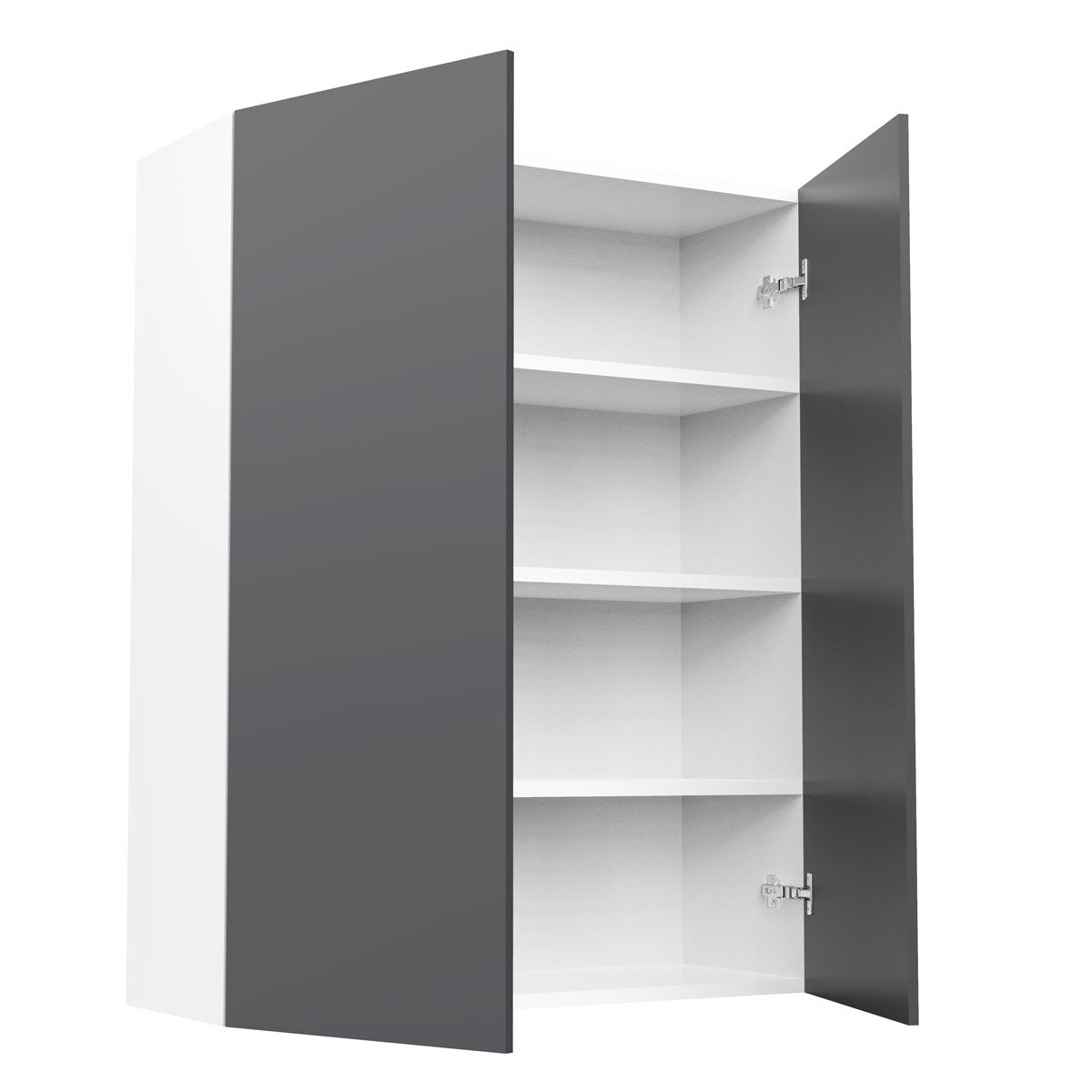 RTA - Glossy Grey - Double Door Wall Cabinets | 33"W x 42"H x 12"D