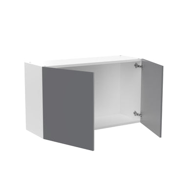 RTA - Glossy Grey - Double Door Wall Cabinets | 36"W x 21"H x 12"D
