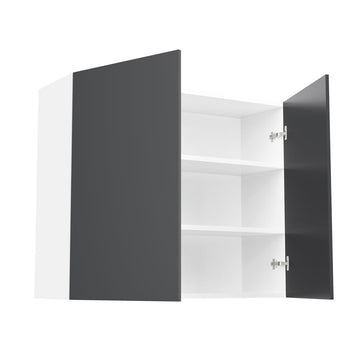 RTA - Glossy Grey - Double Door Wall Cabinets | 36"W x 30"H x 12"D