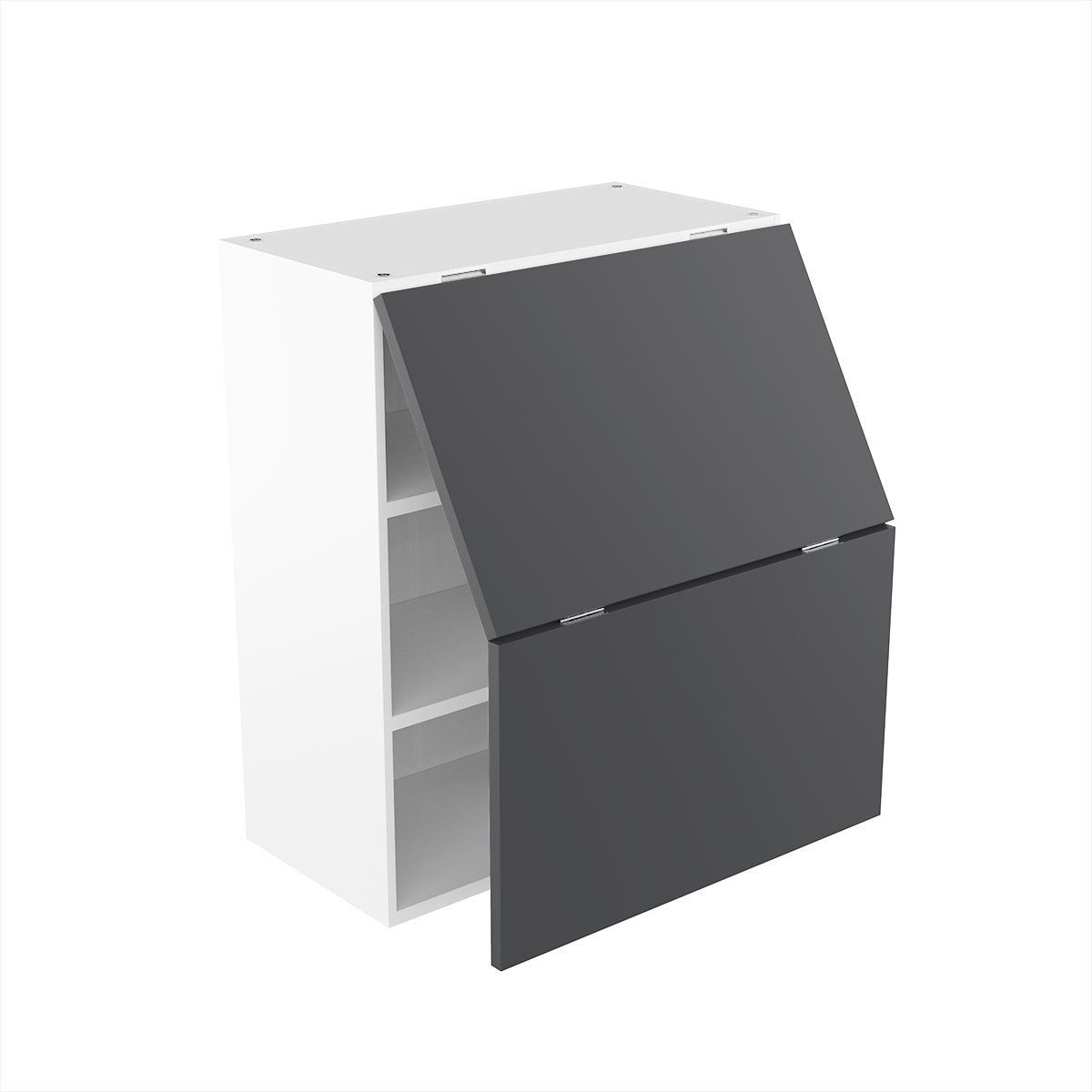 RTA - Glossy Grey - Bi-Fold Door Wall Cabinets | 24"W x 30"H x 12"D