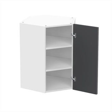 RTA - Glossy Grey - Diagonal Wall Cabinets | 24"W x 30"H x 12"D