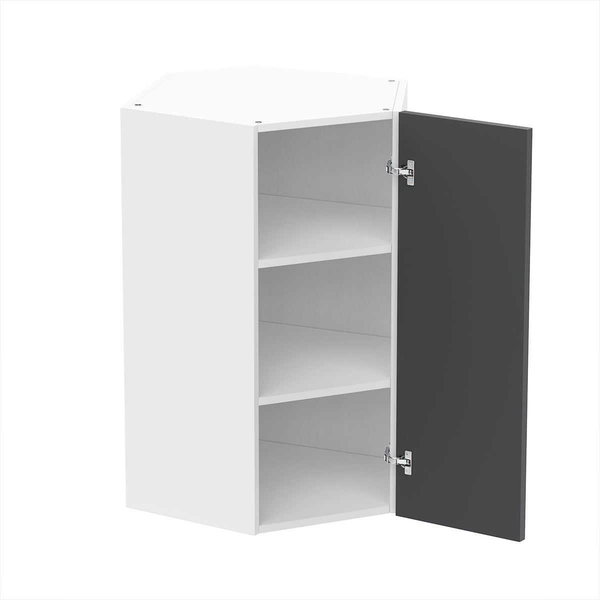 RTA - Glossy Grey - Diagonal Wall Cabinets | 24"W x 36"H x 12"D