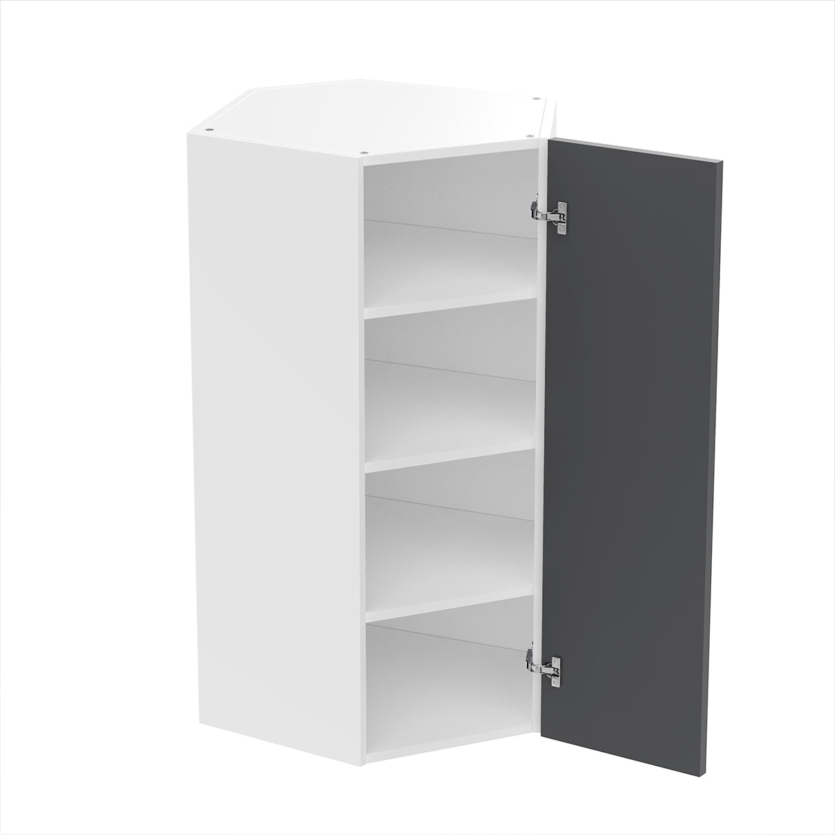 RTA - Glossy Grey - Diagonal Wall Cabinets | 24"W x 42"H x 12"D