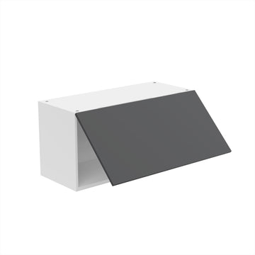 RTA - Glossy Grey - Horizontal Door Wall Cabinets | 30"W x 15"H x 12"D