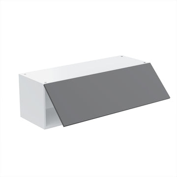 RTA - Glossy Grey - Horizontal Door Wall Cabinets | 36"W x 12"H x 12"D